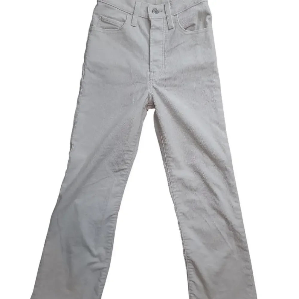 Levi's Ribcage Crop Boot Corduroy Whiteish/Cream color jeans. Size 24